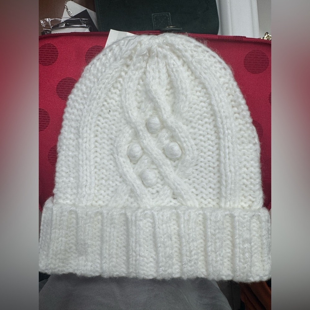 Aerie White Cable Knit Hat